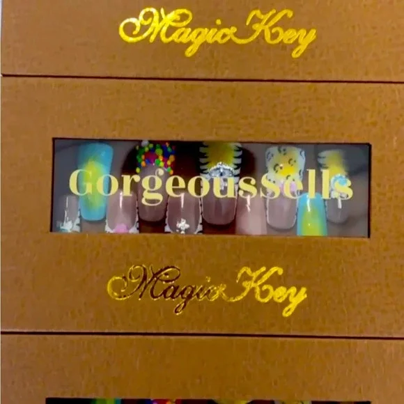 Handmade Ducktail press on nails. New in the box 10 piece - Picture 11 of 16